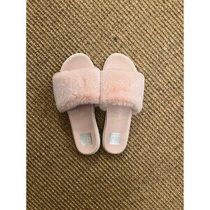 Dolce Vita Pink Faux Fur Fuzzy Slides Womens 8.5
